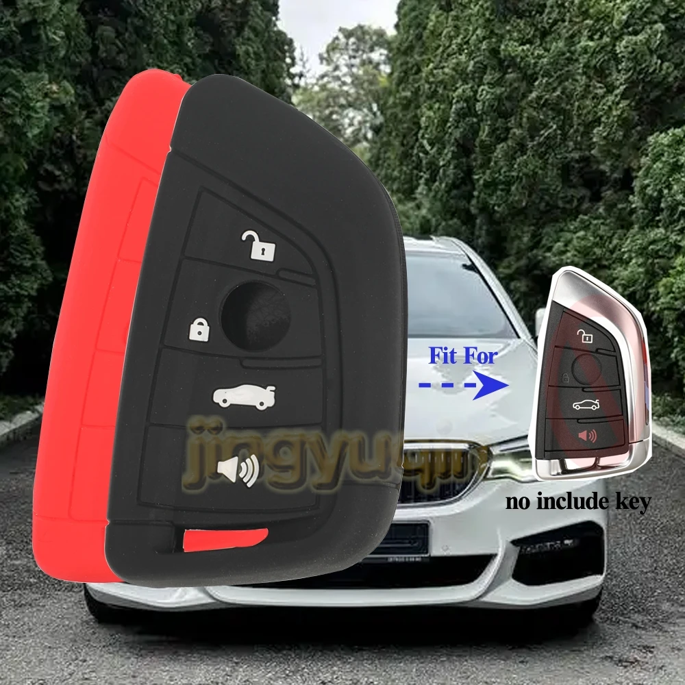 

Jingyuqin Silicone Smart Car Key Cover Case For BMW F EWS5 2 3 4 5 6 7 Series X5 X6 CAS4+ FEM 2011-2017 4 Buttons Replacement