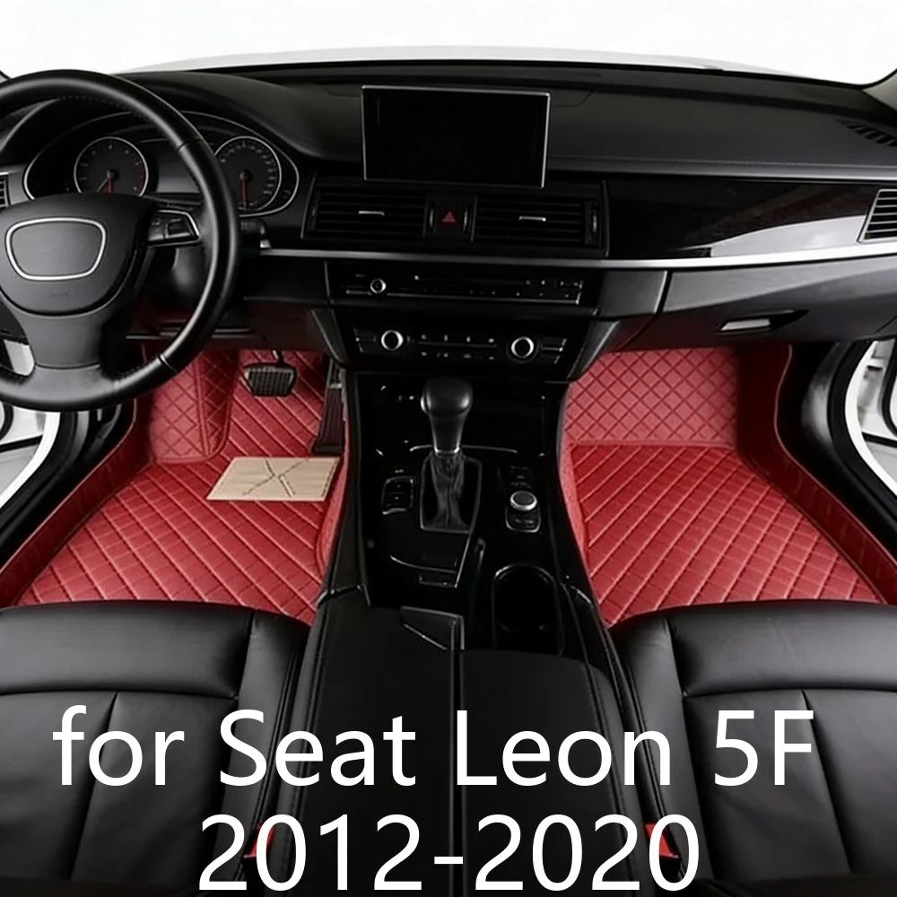 Robuste, maßgefertigte Autofußmatten für Seat Leon 5F 2012-2020 5-Sitzer, verschleißfest, wasserdicht, rutschfest, leicht zu reinigen, vollständige Abdeckung, Auto-Fußmatten für gewerbliche Nutzung