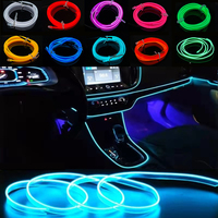 1/2/3/4/5M LED Car Interior Decoration Light EL Wiring Light USB wire control Auto DIY Flexible Ambient Light Neon Strip