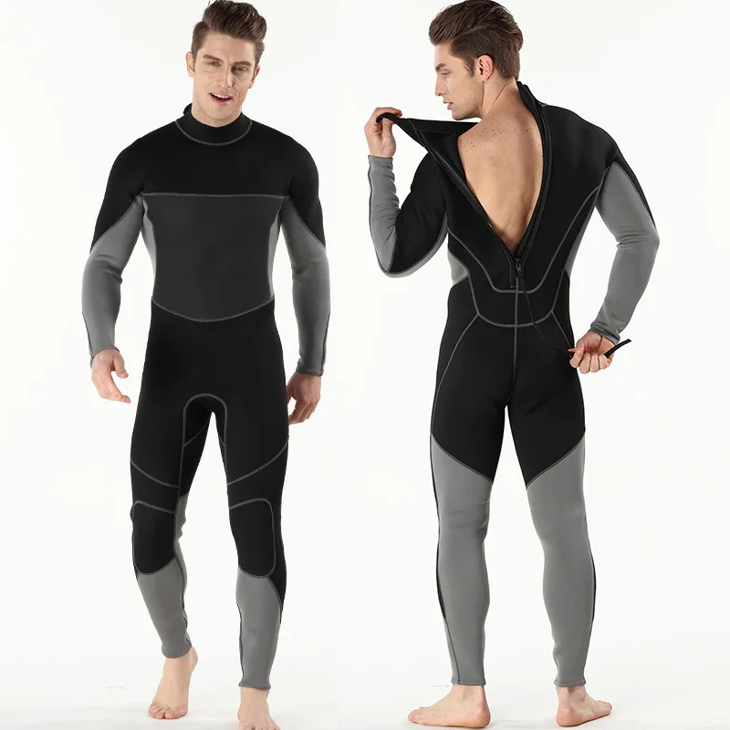 Men 3mm Neoprene Full body Diving Suit Neoprene Swimming Wetsuit Surf Triathlon One-piece Diving Wetsuit Wet Suit Swimsuit