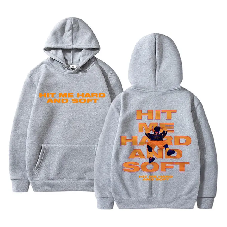 Hit Me Hard and Soft Tour Sweat à capuche imprimé double face pour hommes et femmes, Hip Hop Fashion Pullover, Casual Respzed Streetwear, 2024