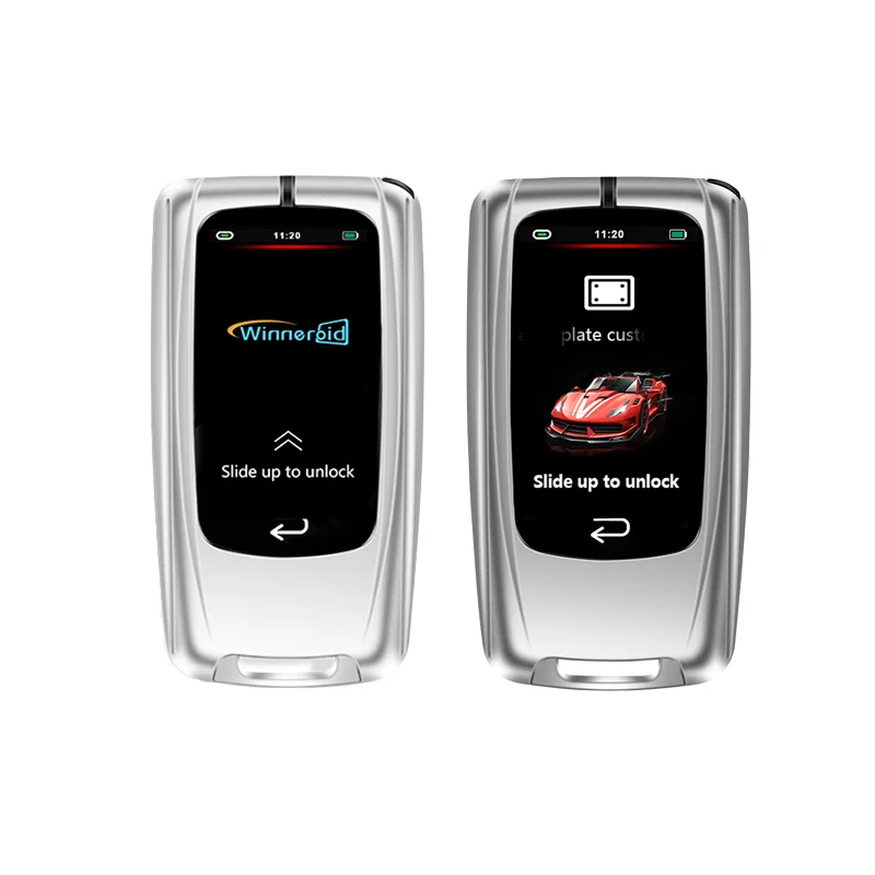 SK-12 Hot-selling Advanced Intelligent Digital LCD Silver Key Shell Aluminum Alloy 4-Button Remote Control Car Key