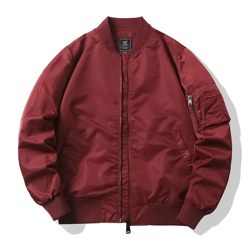 Autumn Winter Man Bomber Jacket Thicken Cold-proof Outdoor Male Outerwear American Retro Solid Long Sleeve Pocket Zipper Coat