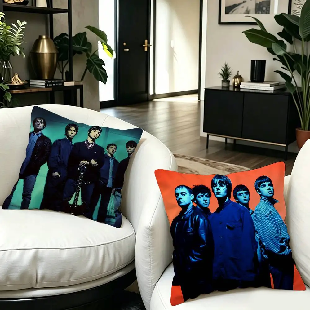 O-Oasis Band Album Logo Cushion Cover Pillowcase Upholstery Sofa Throw Pillow Home Decor Pillowcas