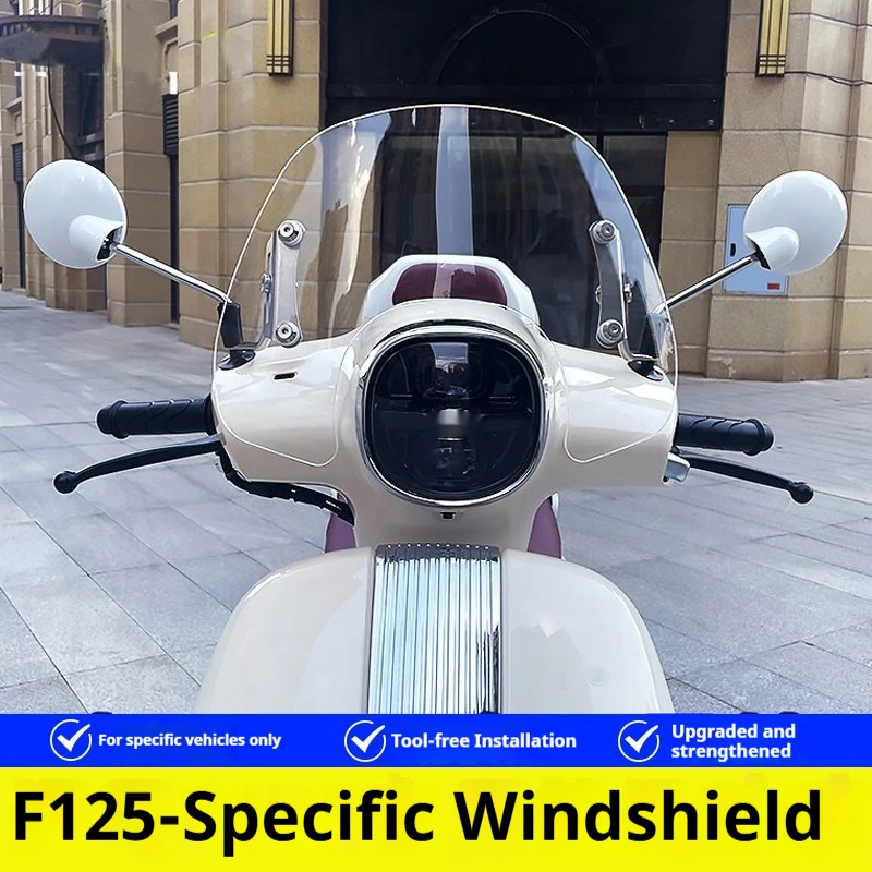 For Wuyang Honda NWF125 F125 Retro Windshield Wind Deflector 28/32cm No-Drill Accesorios Moto Accessori Moto