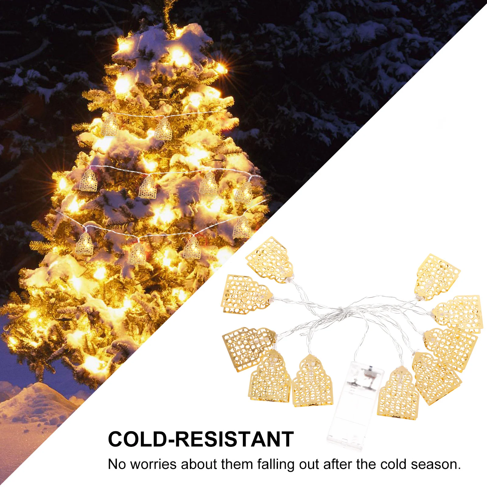 10LED عيد مبارك قلعة LED سلسلة ضوء صديقة للبيئة معلقة ضوء ديكور الحفلات للاستخدام الداخلي والخارجي