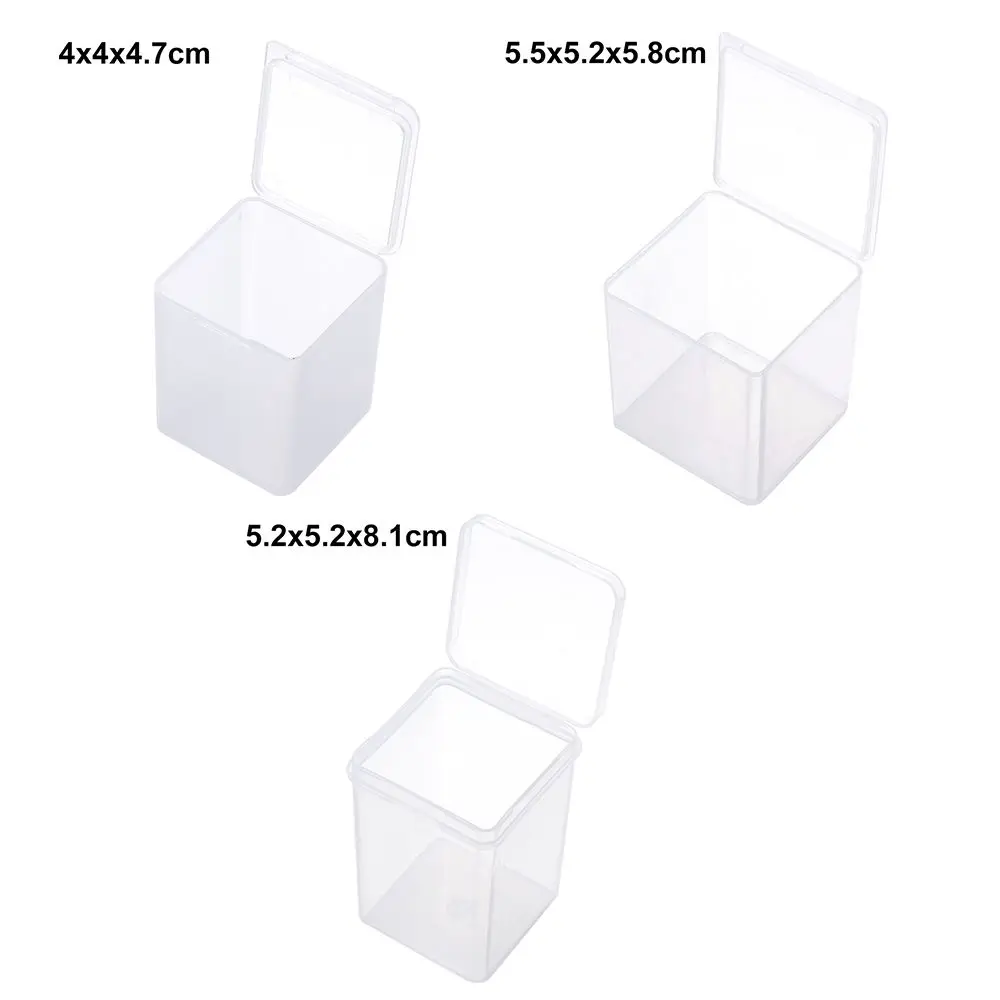 1Pcs Transparent Plastic Beads Storage Box Small Items Crafts Hardware Container Pill Chip Box Jewelry Organizer Case