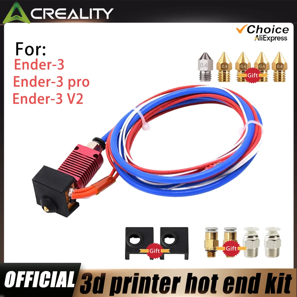

Creality Upgrade Ender 3 Hotend Metal J-Head, MK8 Hotend Extruder Kit for Ender 3 / 3 Pro /Ender 3 V2 3D Printer Accessorie