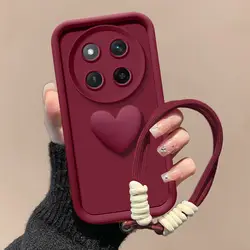 For Honor Magic 7 Lite Case Honor Magic7 Lite Phone Case Magic 7Lite Full Package Matte Love Heart Hnad Strap Back Cover
