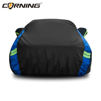 Universal Full Car Covers Outdoor Waterproof Sun Rain Snow UV Protection Black Blue Splicing Color Cover Fit SUV/Sedan/Hatchbac