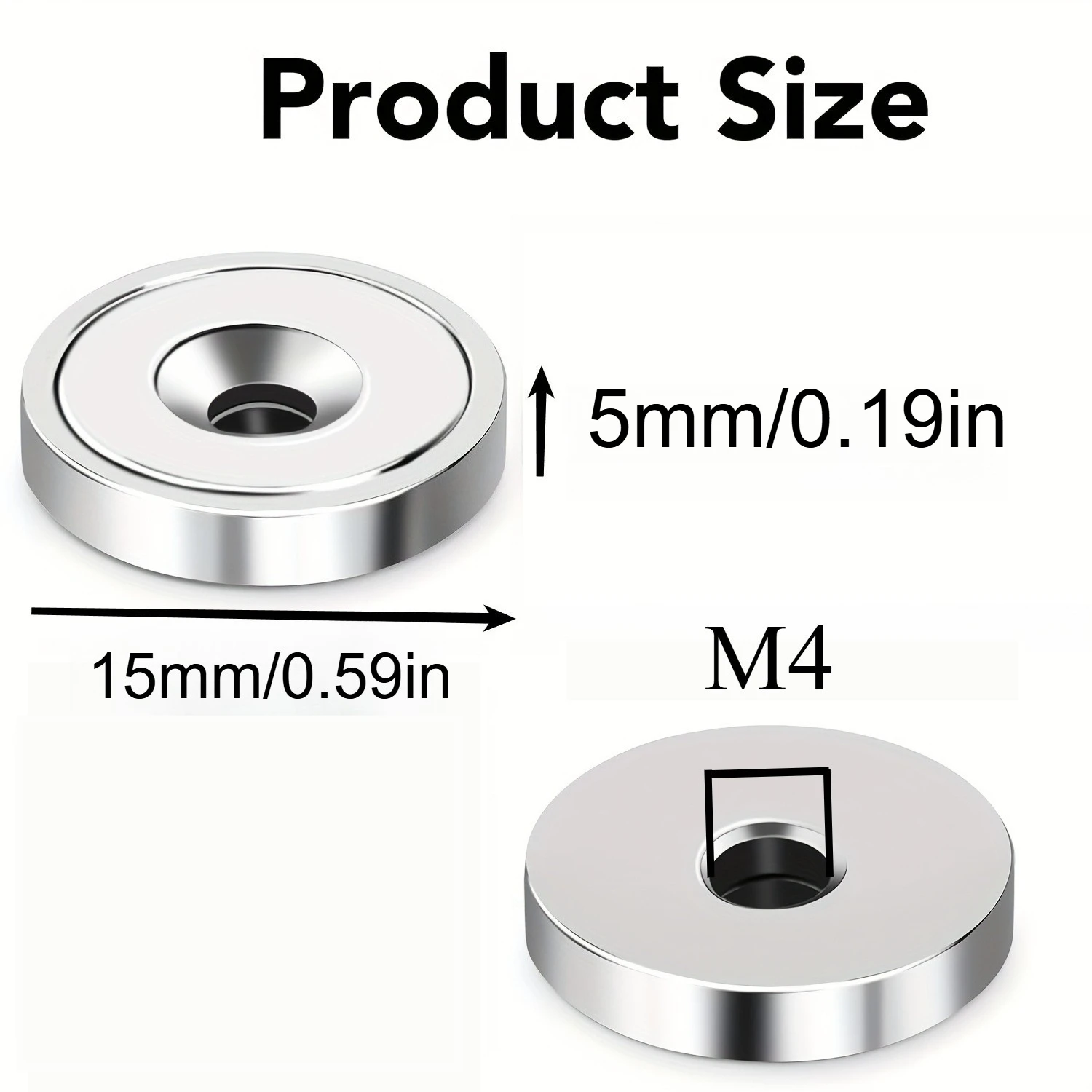 Refrigerator Magnet 15x3-M4/15x5-M4 Countersunk Hole Magnetic Push Pins Widely Used in Whiteboards Kitchens Warehouses Departure