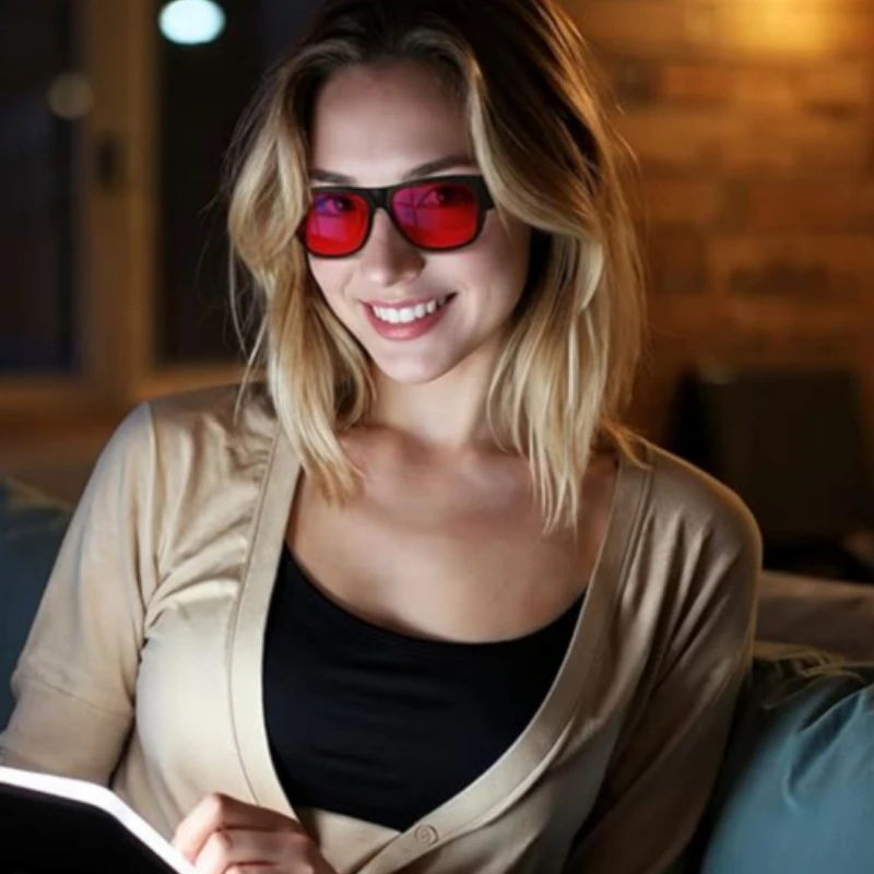 SHINU TR90 Rahmen Better Sleep Rote Gläser Brille Blaues blockierendes Licht Brille Computer Gaming – Detail 6
