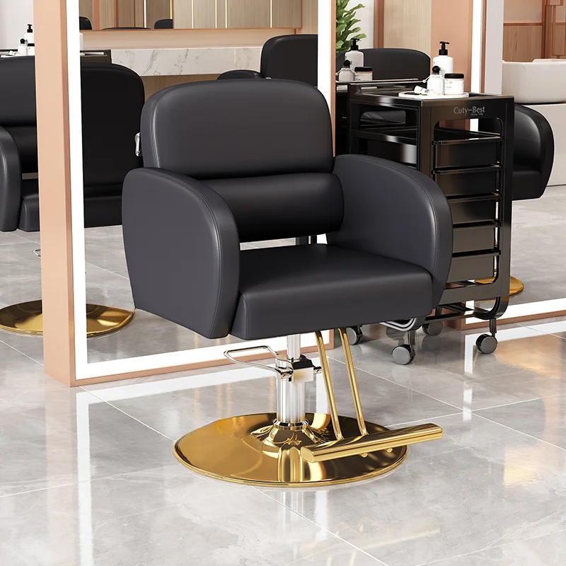 Portable Designed Barber Chair Gold Luxury Barbershop Beauty Barber Chairs Swivel Salon Cadeira De Barbeiro Salon Furniture