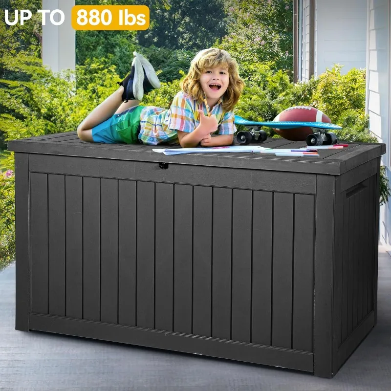 DWVO-Extra Large Outdoor Storage Box para ferramentas de jardinagem, piscina flutua, almofadas do pátio, impermeável Deck Box, XXL, 230 galões