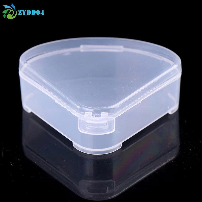 ● Custodia per cosmetici trasparente con spugna triangolare portatile da 1 pezzo, custodia per soffio per trucco, 7 * 6,5 cm