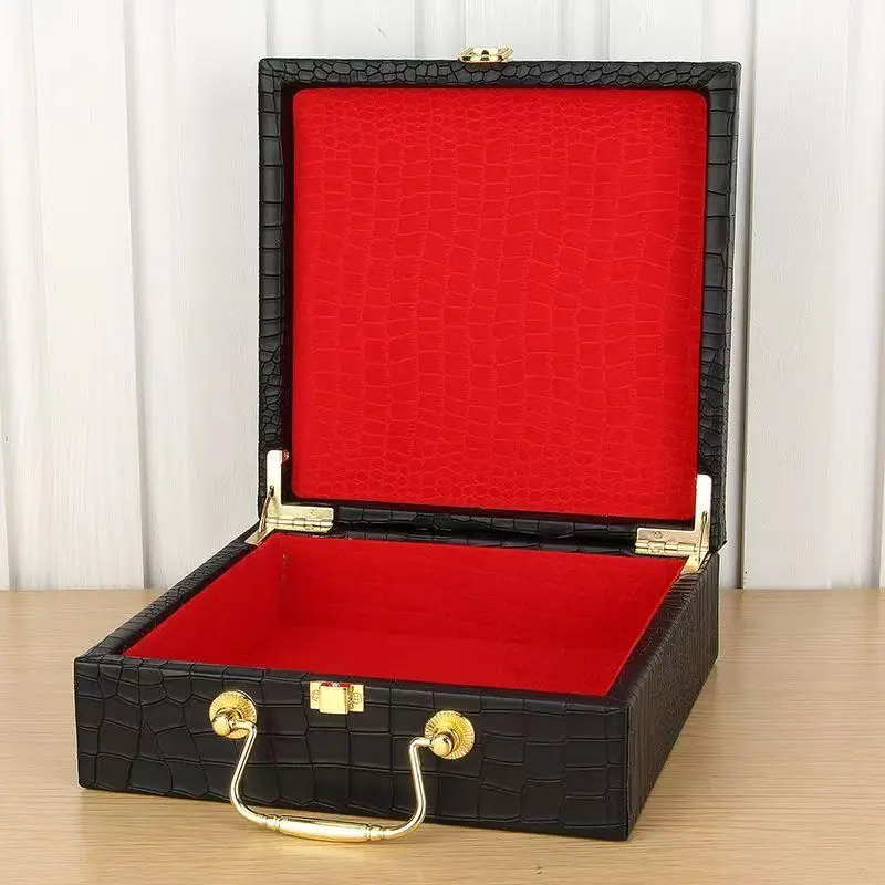

Flip Crocodile Gift Box Handheld Belt Wallet Jewelry Universal Packaging Box with Handbag and Cloth Bag