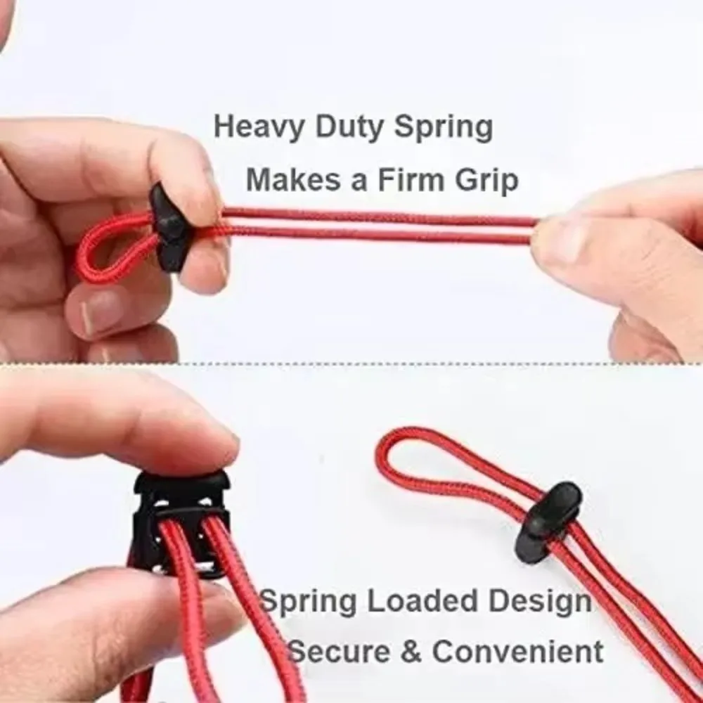 10Pcs Two Hole Cord Lock Adjustable Spring Mechanism Plastic Stopper Clip Shoelace Accessorie For Sportswear/Shoes/Elastic Band