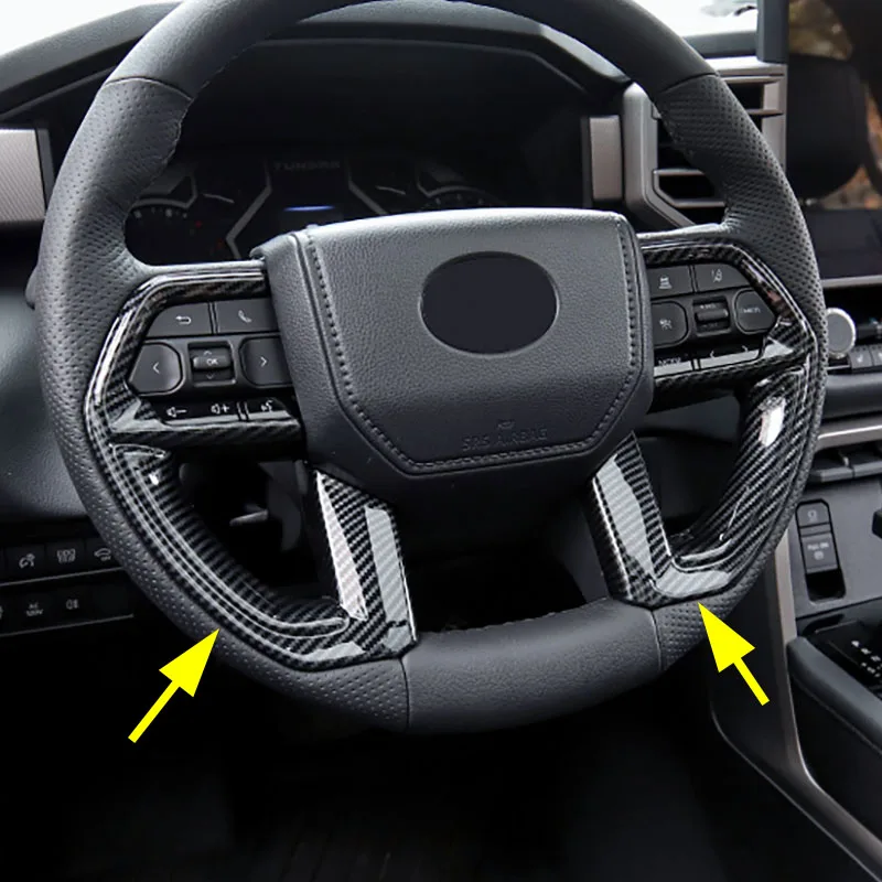 For 2022-2026 Toyota Tundra Sequoia Tacoma 4Runner Carbon Fiber Steering Wheel Switch Cover Trims Stylish Accessories 2025 2024