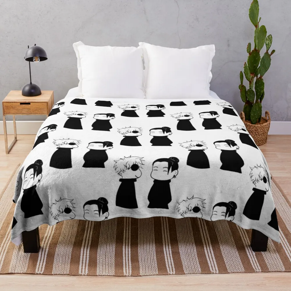 

low quality geto suguru and gojo satoru Throw Blanket Warm Comfortable Blanket Gift for Parents Friends