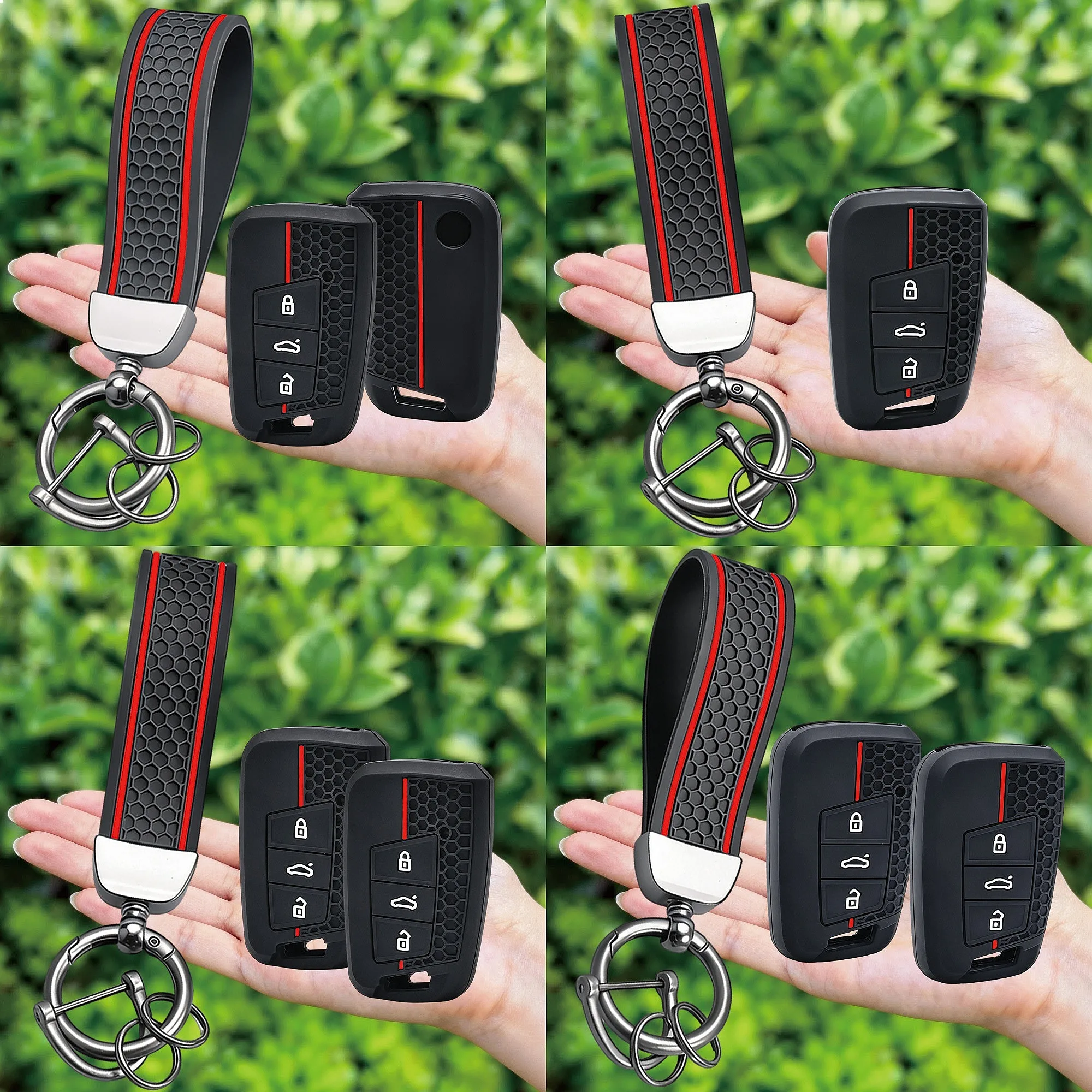 Keychain Cover For VW Volkswagen Magotan Passat B7 B8 CC Arteon Skoda Fabia Superb A7 Kodiaq Car Key Fob Case