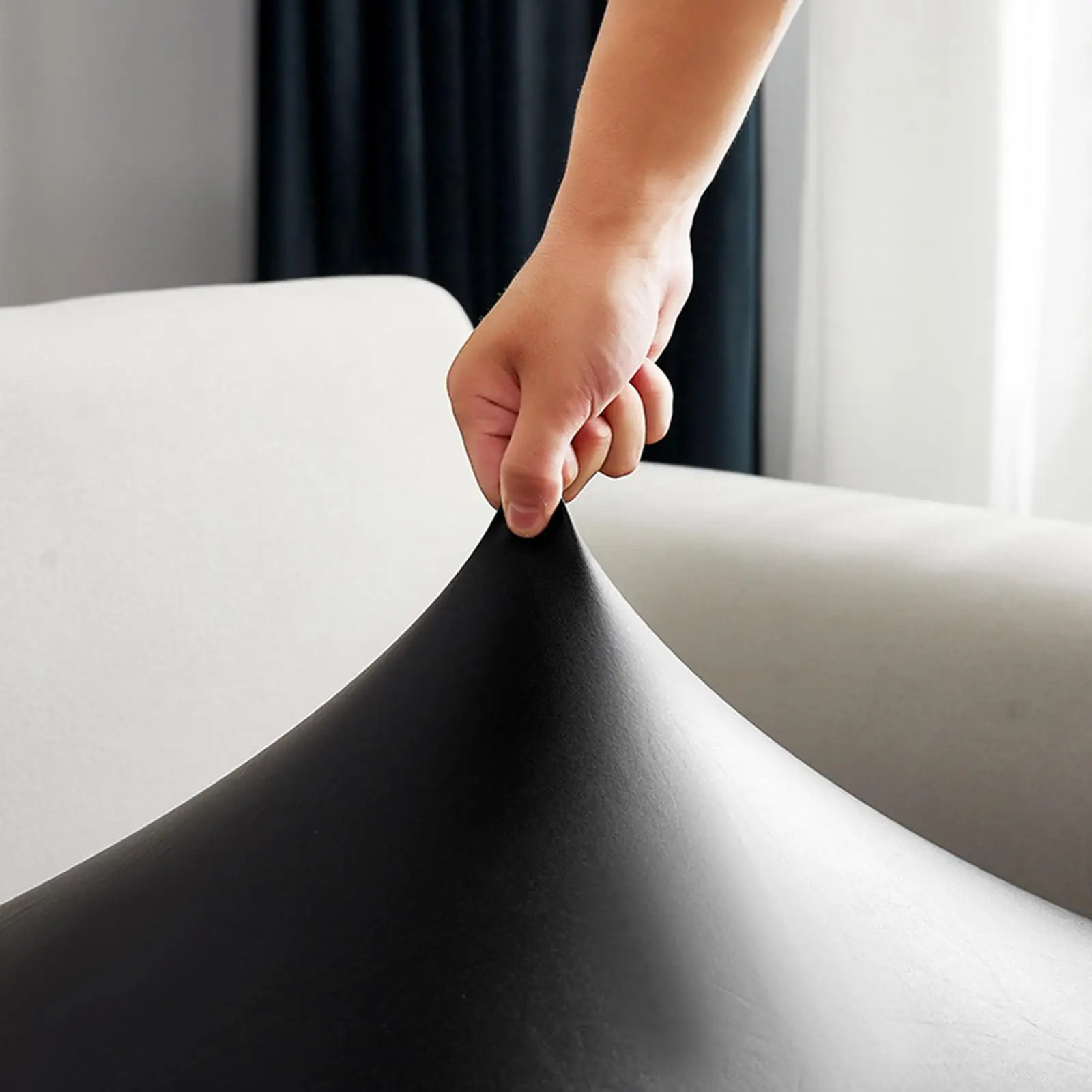 Sofa Seat Cushion Protector Waterproof Elastic Slipcover Solid Color for Recliner Sofa Living Room