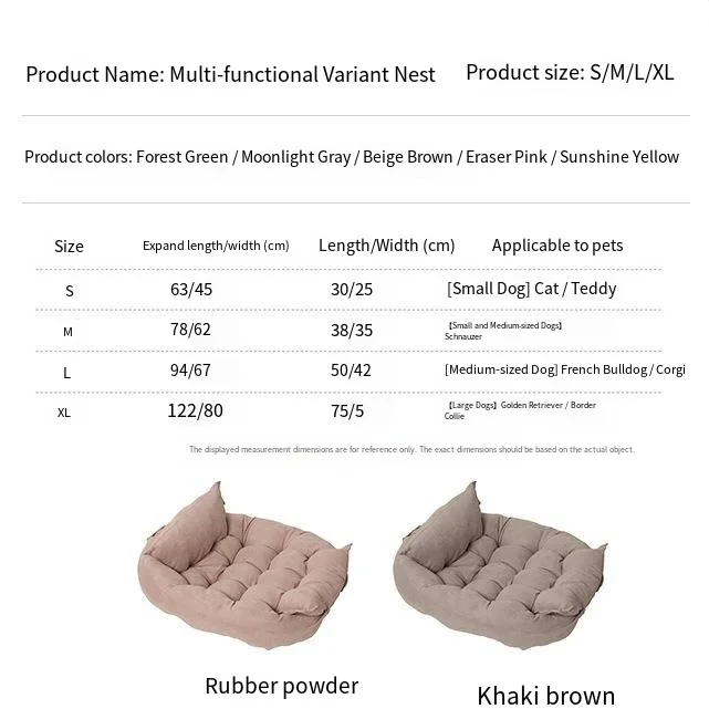 Warm small and large dog sofa beds sleeping house cushions multi-functional deformable pads foldable multi-functional cat beds