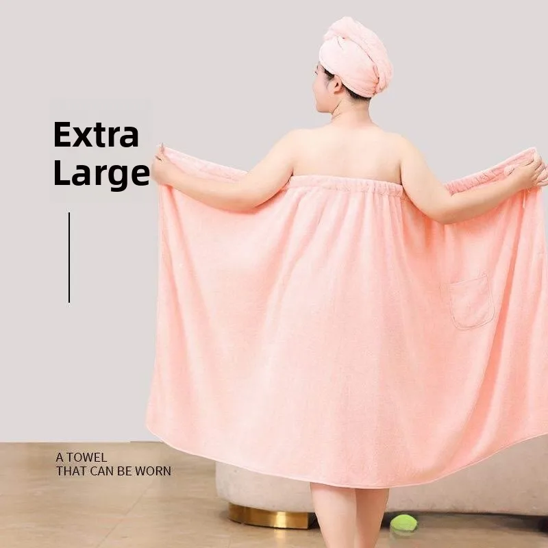 

Банное полотенце-халат большого размера для женщин, полноразмерное, из полиэфирного волокна, быстросохнущее, для дома, бассейна, спа