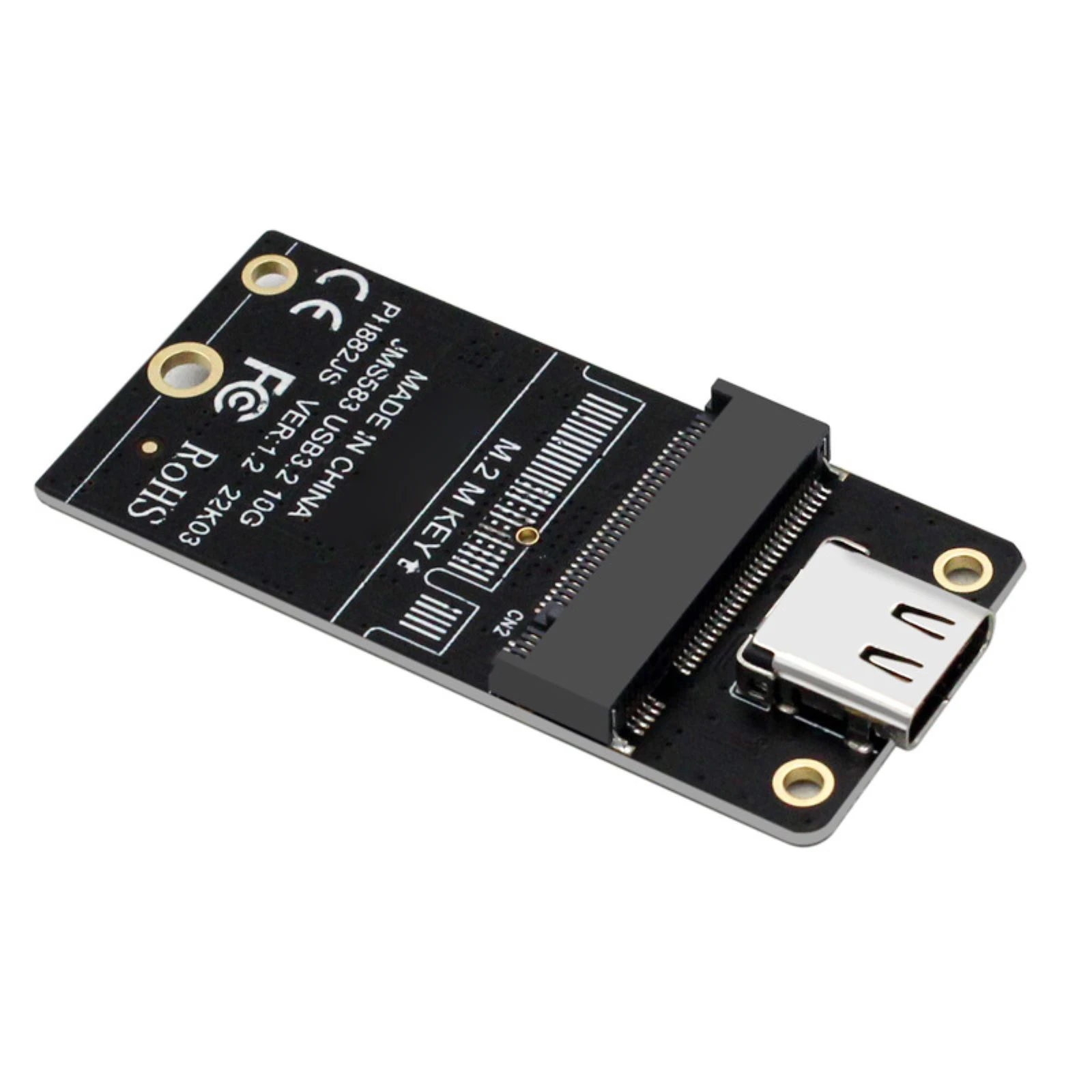 M.2 to Type-C SSD Enclosure Adapter NVME SSD Case Converter Board JMS583 Chip USB3.2 10Gbps Support SSD For 2230 2242 2260 2280