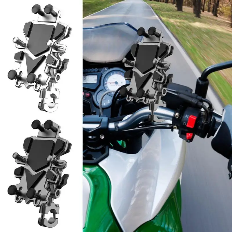 

Universal Motorcycle Phone Bracket Holder Motorbike Aluminum Alloy Cell Phone Bracket Holder 360 Degree Rotation Phone Bracket