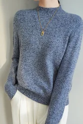 Slim-fit Fall/Winter new 100% Merino wool cashmere pullover Women's O-neck pullover warm bottom knit shirt top