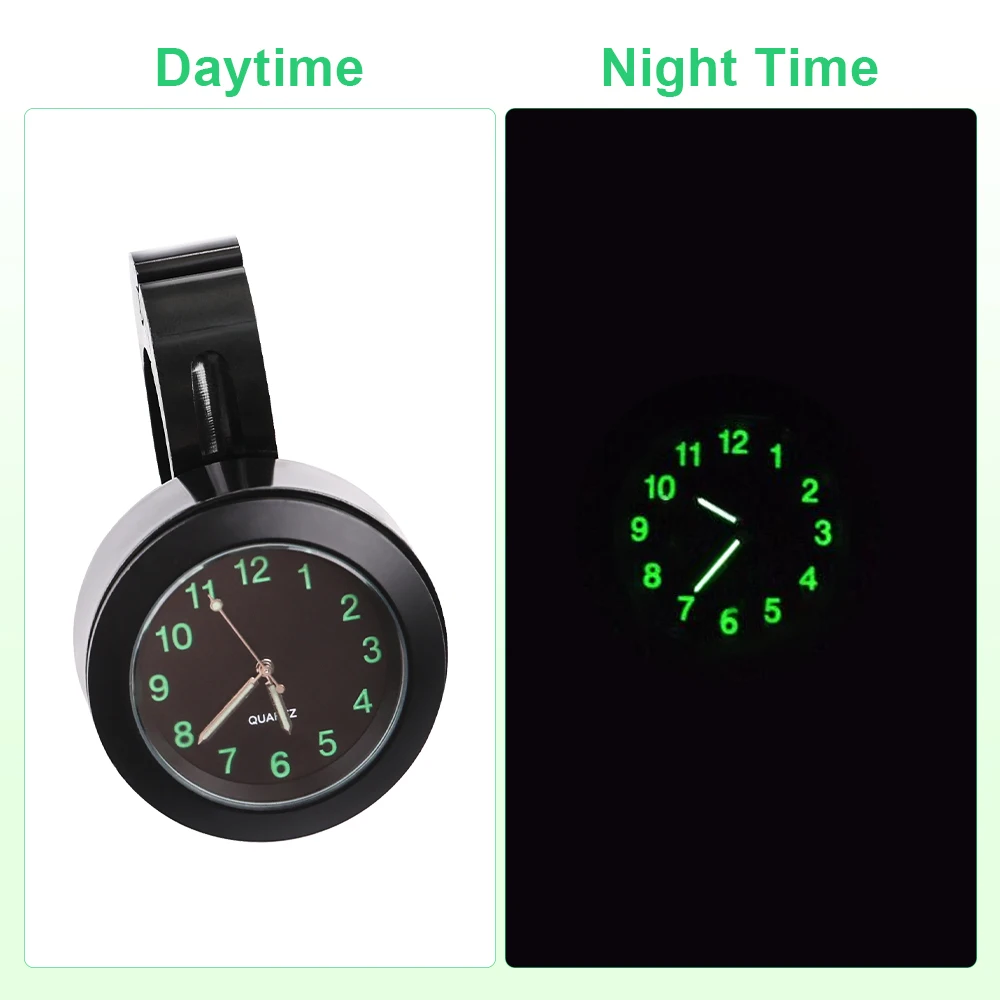 

Universal Motorcycle Bike Handlebar Mount Quartz Clock Watch Waterproof Aluminum Luminous Clock Moto Accessories