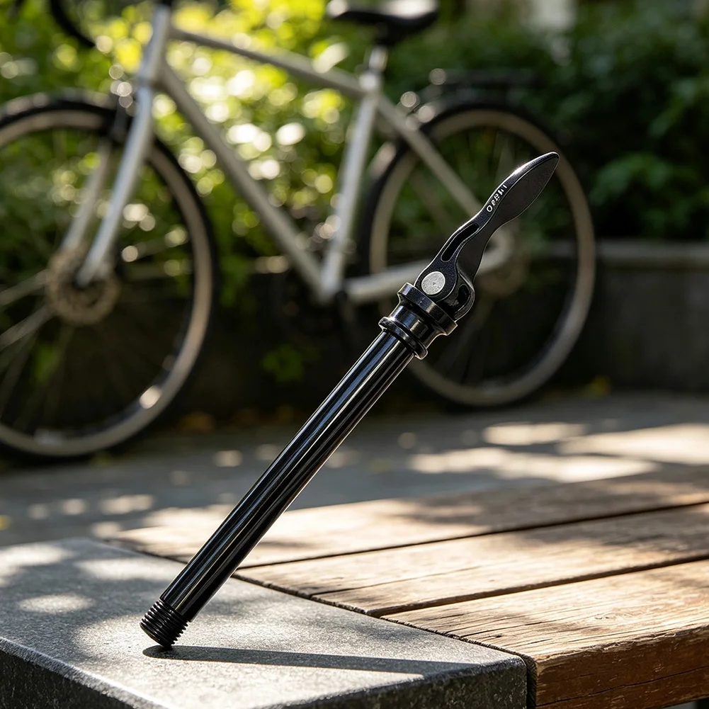 145mm Lightweight Aluminum Front Axle for Mountain Bikes with Fast-Detach Functionality and 15mm x 1.5mm Thread Specification