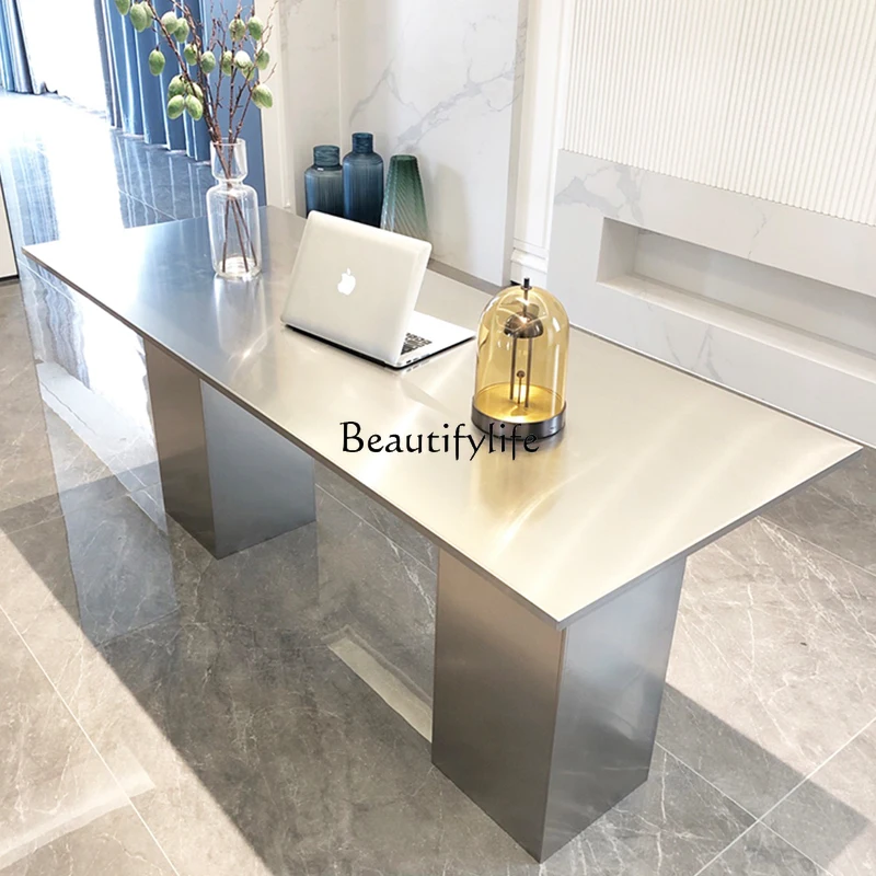 

01Nakajima Display Table Light Luxury Jewelry Table Stainless Steel Display Table