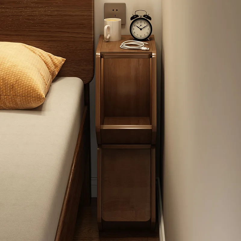 Solid wood bedside table Mini small bedroom Bedside table Simple modern shelf Home