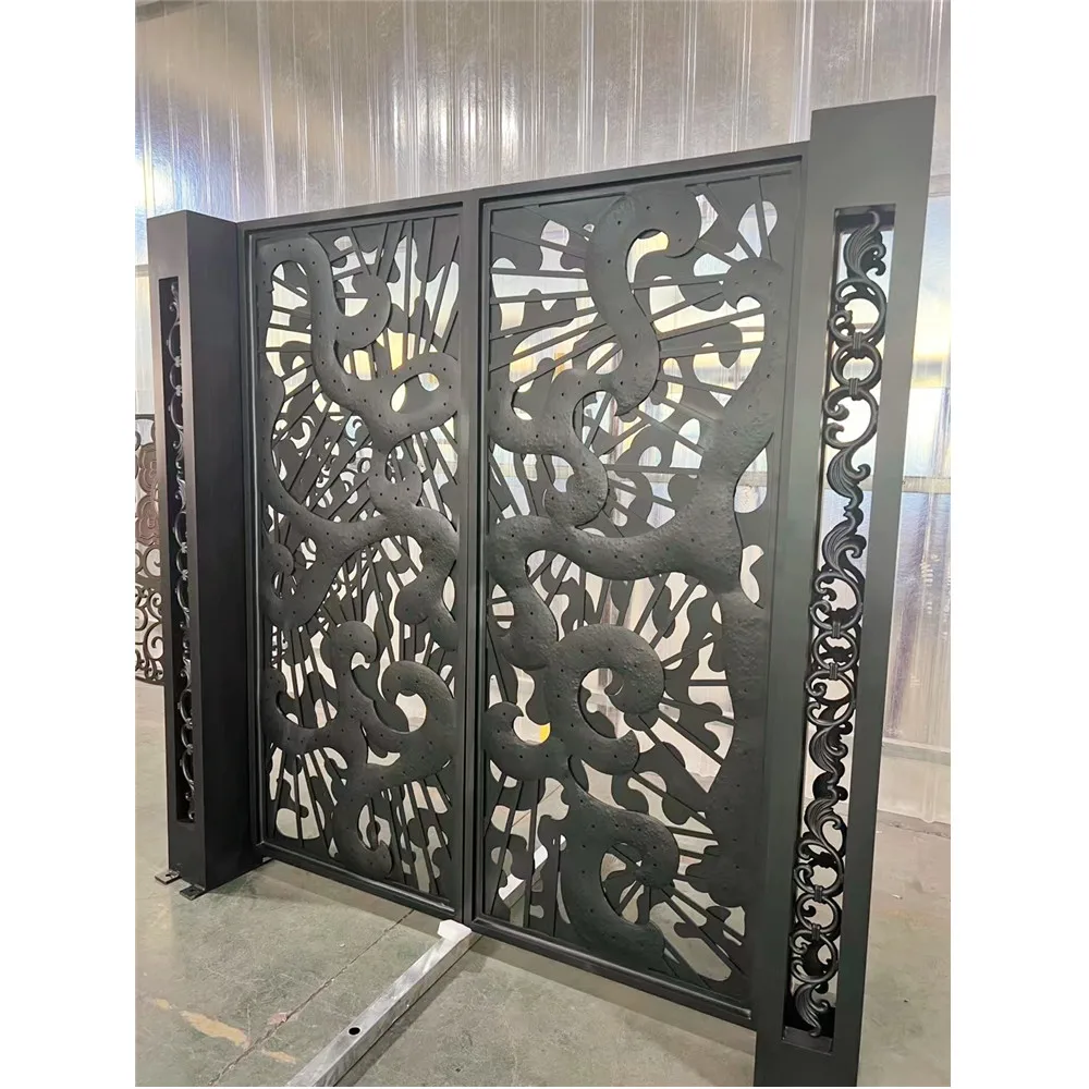 Perforated Garden Metal Main Gate Design Cured Wrought Iron Gate Wall Trellis Gates Privacy Fencing Panel Driveway Gate