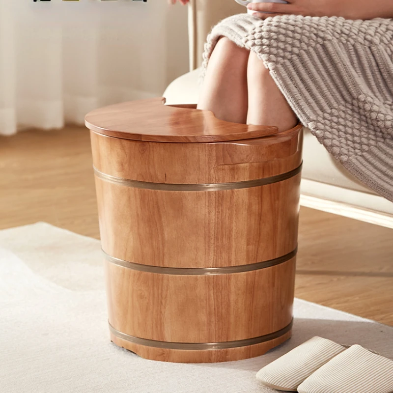 

Wooden Foot Soaking Barrel - 40CM Solid Wood Foot Wash, High and Deep Massage Container for Home Spa, for Relaxation