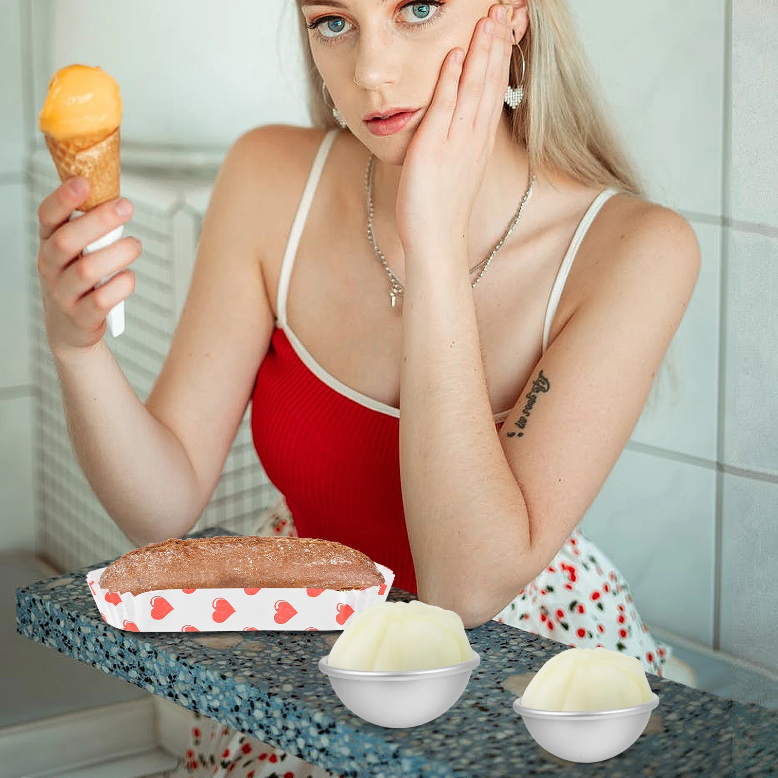 

3Pcs Semicircular DIY Baking Molds Non-Stick Pudding Jelly Mousse Cake Silicone Molds Easy Clean Home Dessert Maker