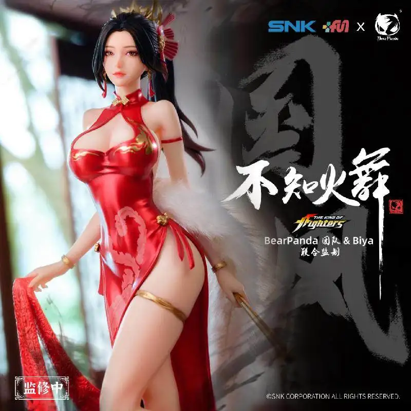 BearPanda SNK Authorized The King Of Fighters Mai Shiranui Figure Biya Supervised Cheongsam Style Anime Game Collectible Statue