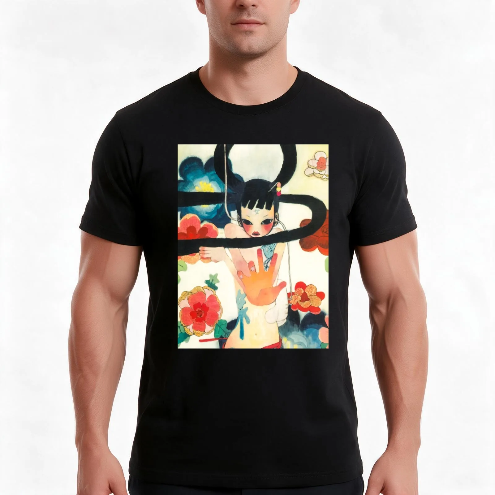 Clouds T-Shirt, Summer Casual Cotton Tee, Oversized Streetwear Tops, Vintage Graphic Print, Loose Fit Short Sleeve, 100% Cotton