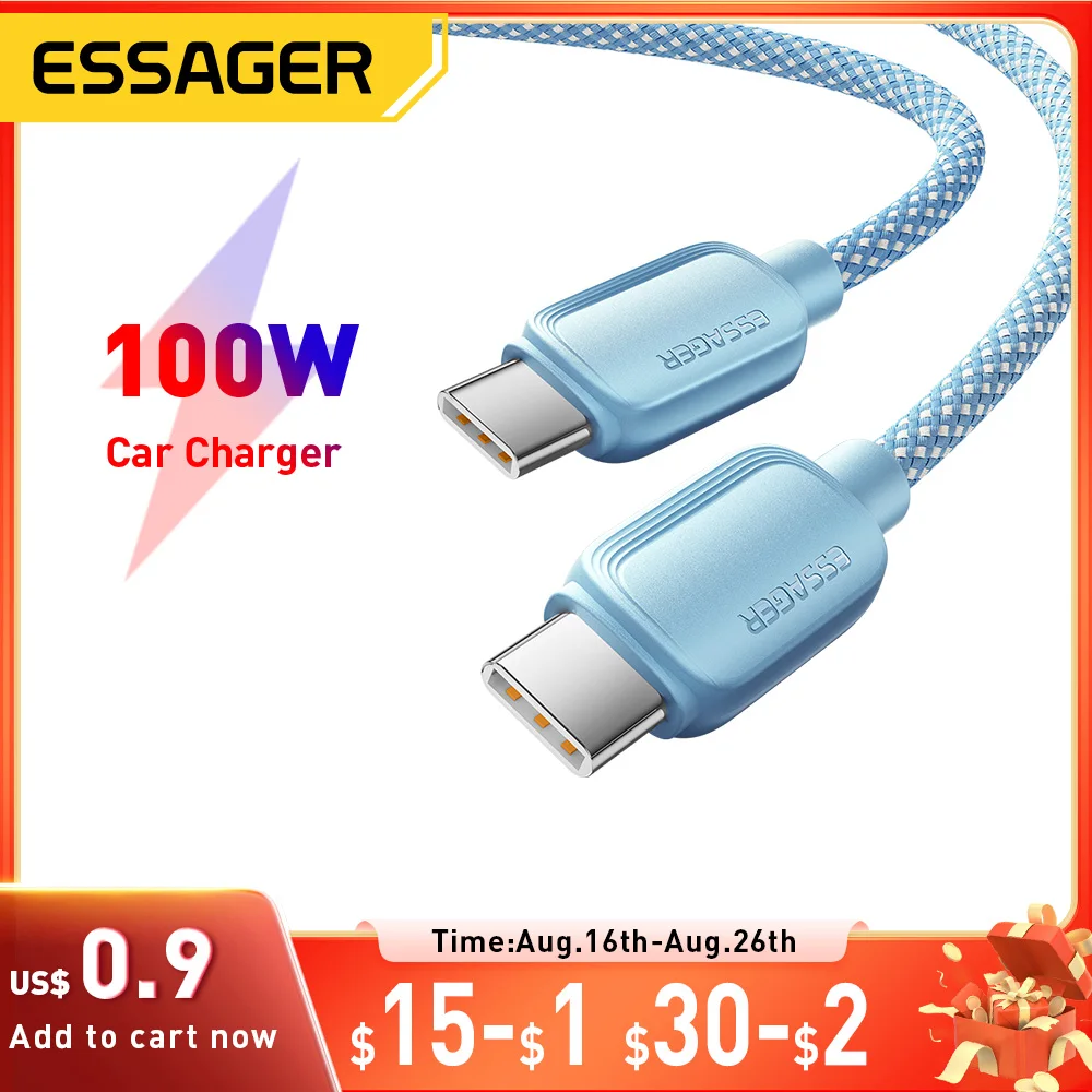 Essager USB C auf Typ C Kabel 5A PD 100W Schnellladegerät Datenkabel für MacBook Pro Samsung Xiaomi Huawei Ladekabel 3M