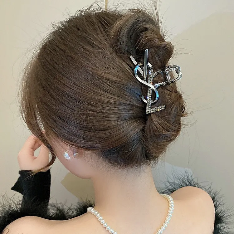 Fermaglio per capelli nero opaco per donna Fermagli per capelli eleganti alla moda Fermagli per capelli grandi Forcine per ragazze Accessori per capelli in stile coreano