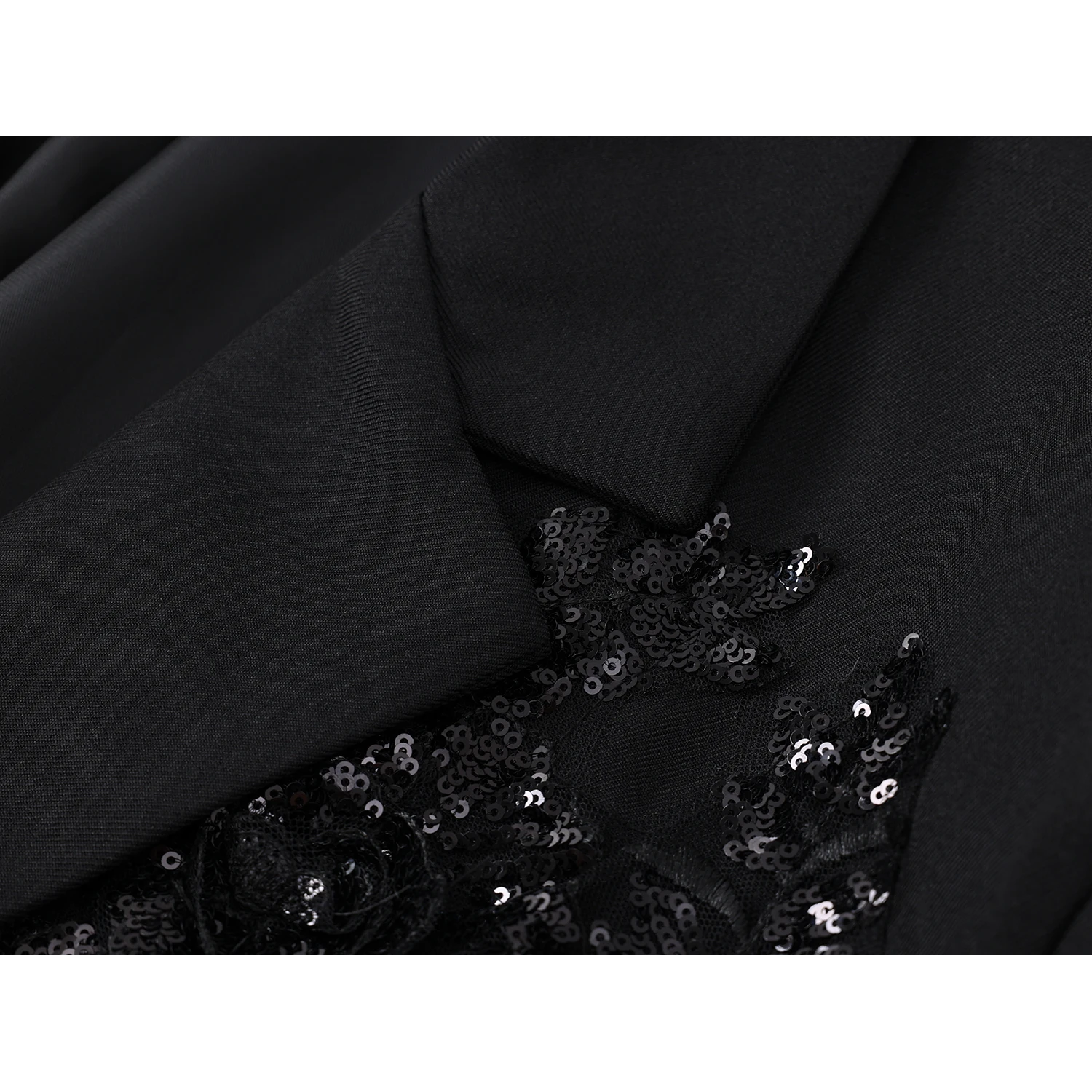 Französisch Stil Schwere Industrie 3D Blume Pailletten Gestickte Blazer Frauen Lose Beiläufige Vielseitige Weibliche Schwarze Jacken Mantel Herbst