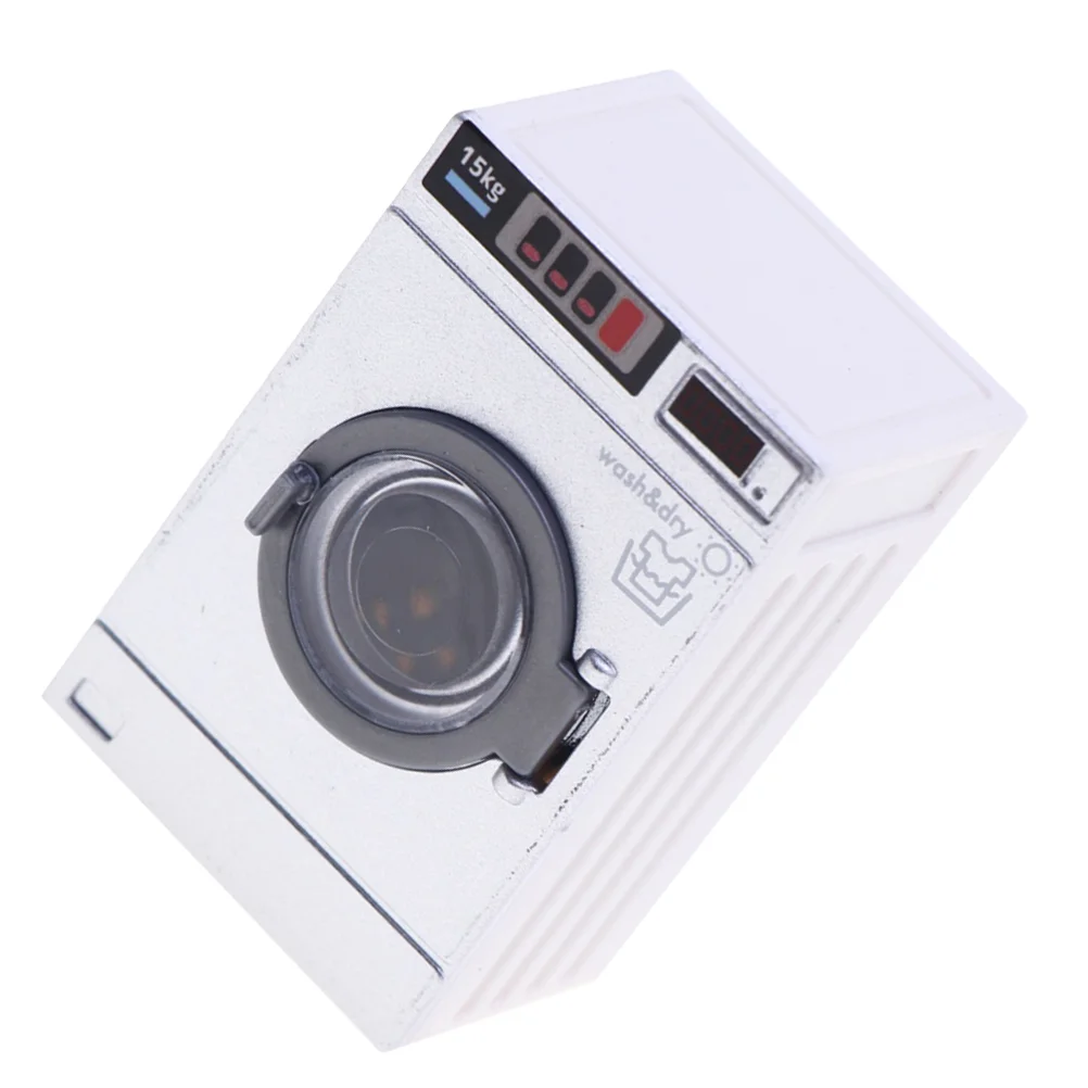 Mini Washing Machine Model Dollhouse Accessories Toy Household for Kids Plastic Miniature Appliances