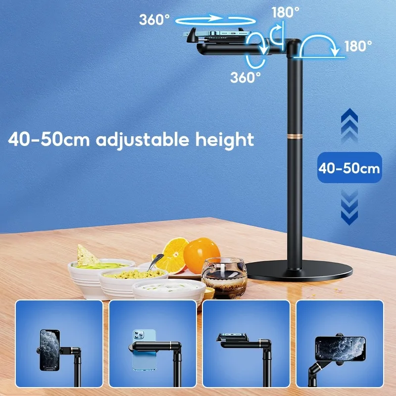 Suporte de telefone eary para mesa flexível ajustável suporte multifuncional para gravação de vídeo compatível com dispositivos de 4.7-7 polegadas