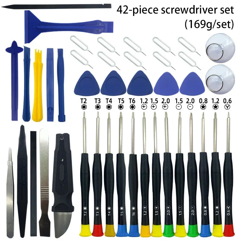Kit de Ferramentas para Reparo de Celulares 40/42 em 1, Conjunto de Chaves de Fenda Multifuncionais para Desmontagem e Reparo de iPhone