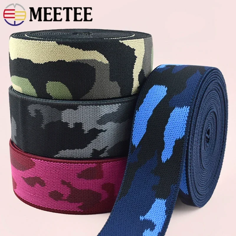 

1-5Meters 38mm Camouflage Elastic Bands Waist Stretch Tape Backpack Strap Rubber Band Sewing Garment Clothes Belt Accessories