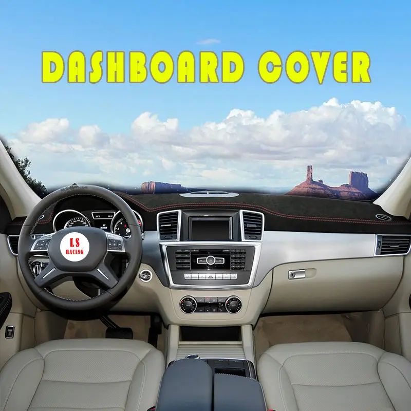 Custom in Alcantara Car Dashboard Cover for Mercedes-Benz ML 300 320 350 400 550 GL 2012-2015 DIY Mat Shade Cushion Pad Carpets