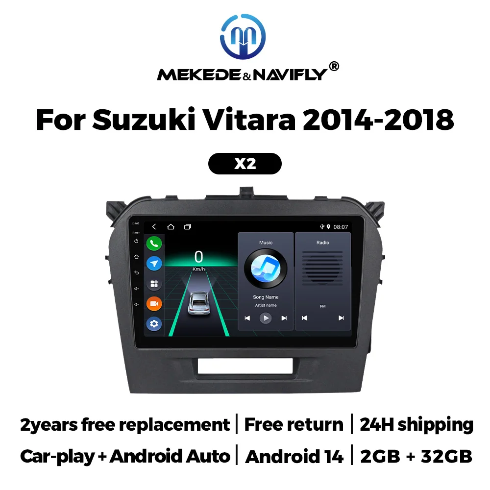MEKEDE IPS Bildschirm 2 Din Auto Stereo Radio Video Multimedia Player Für Suzuki Vitara 2014-2018 Stereo Carplay Auto GPS Navigation