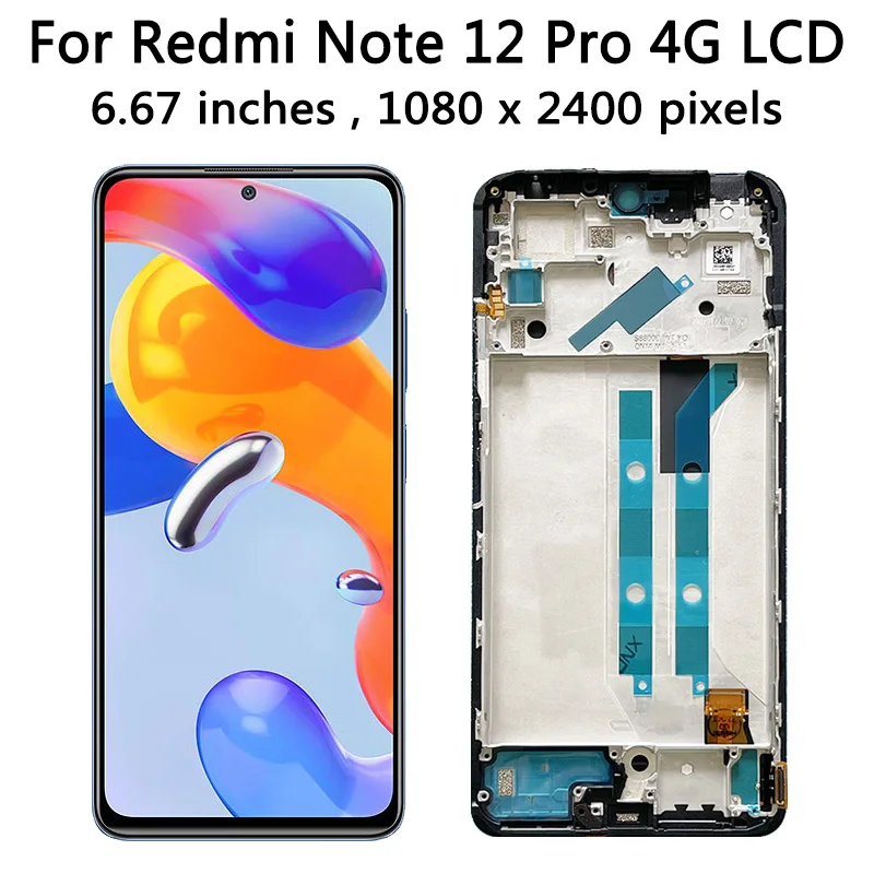 6.67“for Xiaomi Redmi Note 12 Pro 4G ‎LCD Touch Screen Digitizer Assembly Note12Pro 2209116AG 2209116AG Display Replacement\'