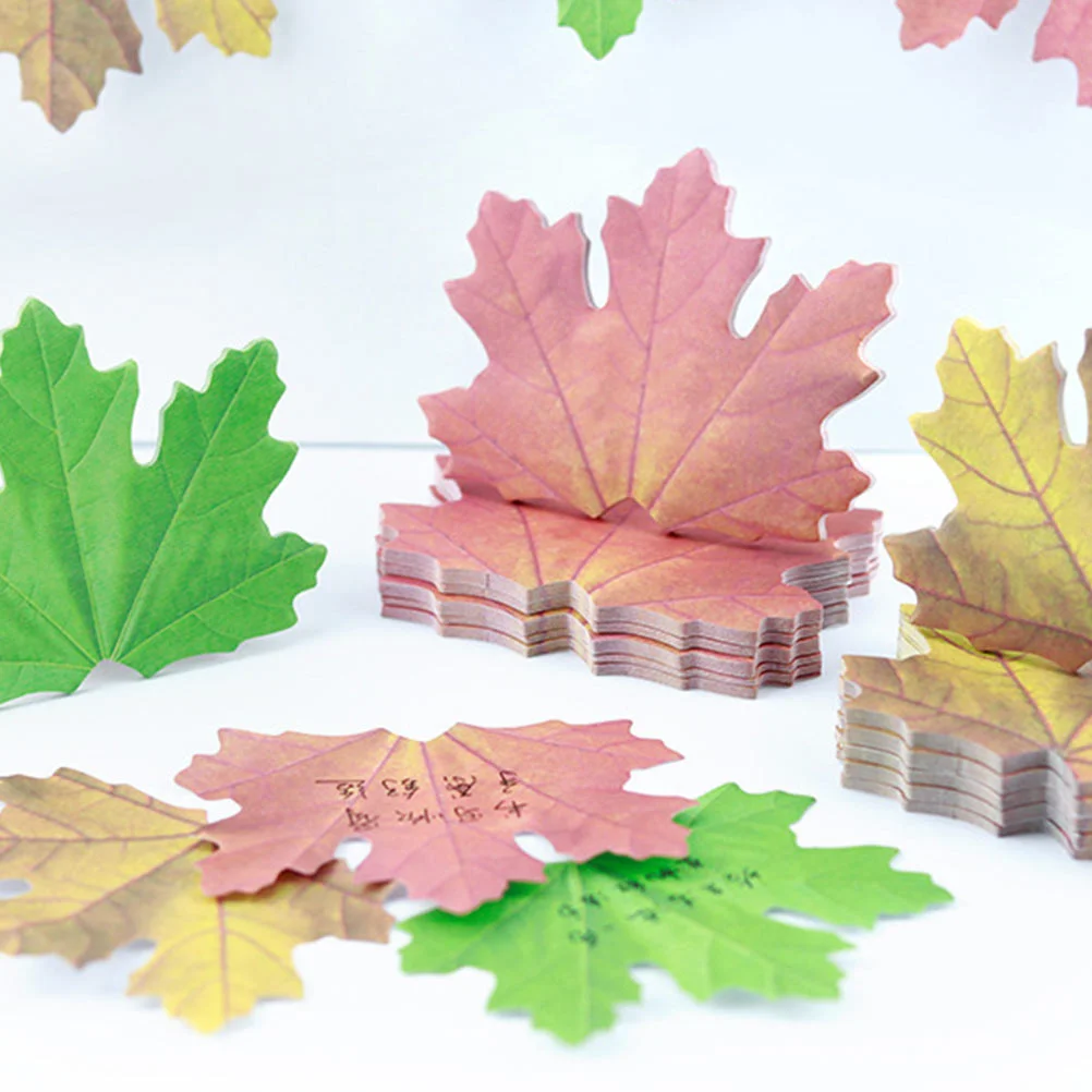 12 ชิ้นป้ายสติกเกอร์ Maple Leaf ข้อความโพสต์ Memo Post-note สําหรับนักเรียนหมายเหตุฤดูใบไม้ร่วง Self Adhesive Creative Office